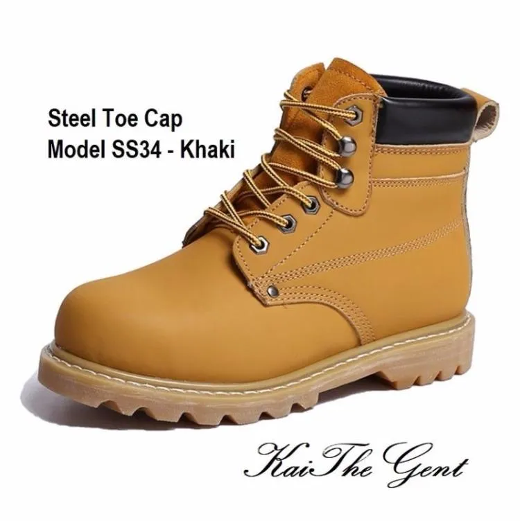 Steel Toe Safety Boots - Model SS34 (Khaki)