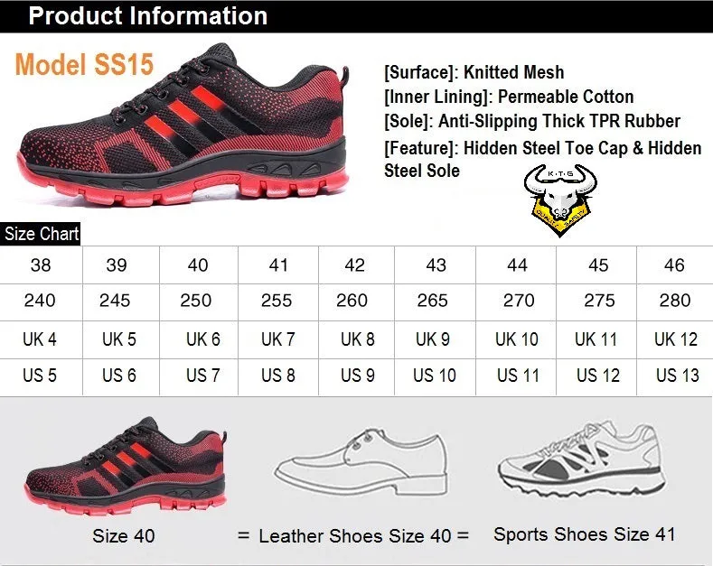 Steel Toe Sports Safety Shoes - Model SS15 (Option 3)