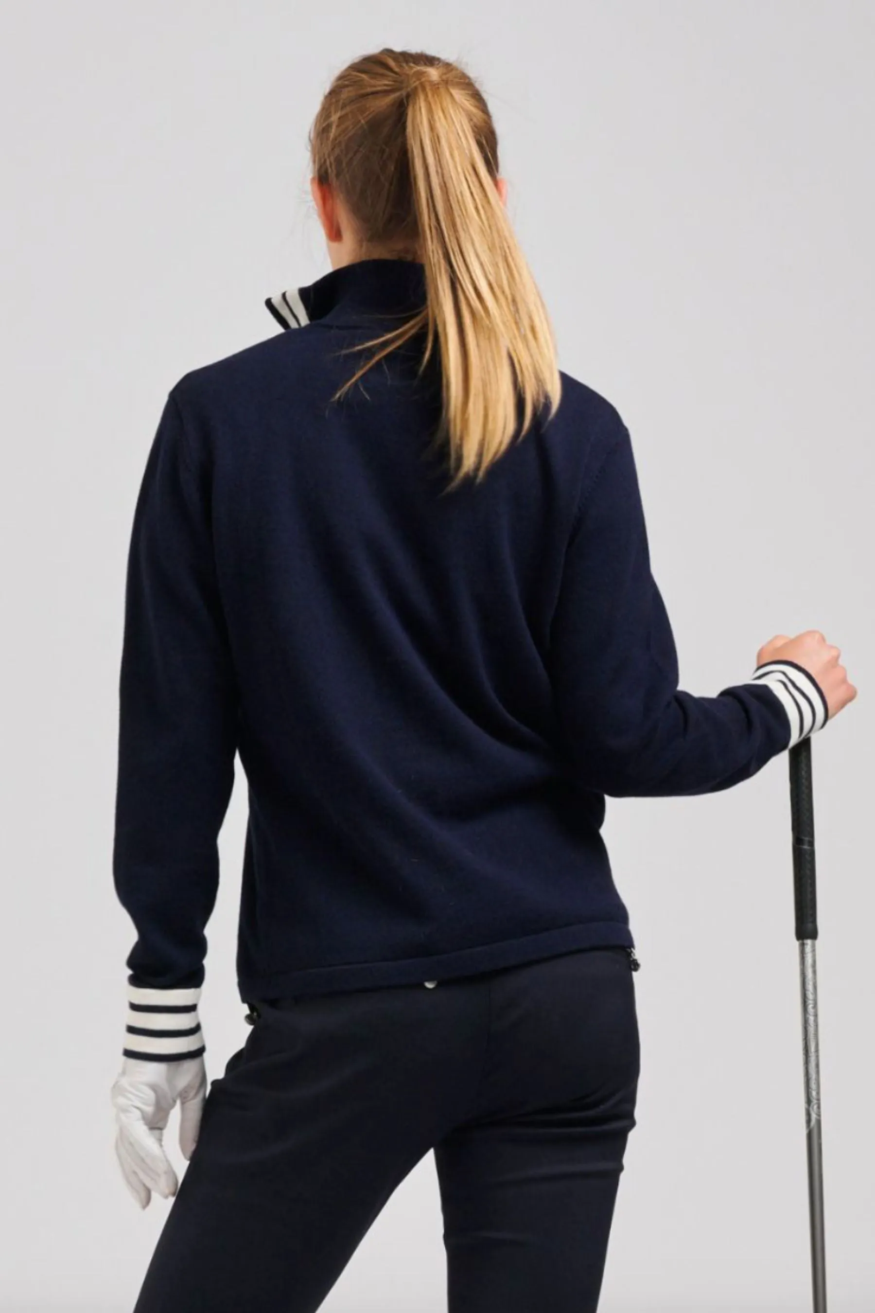 The Sawgrass Cashmere Cotton Sweater | Navy/White