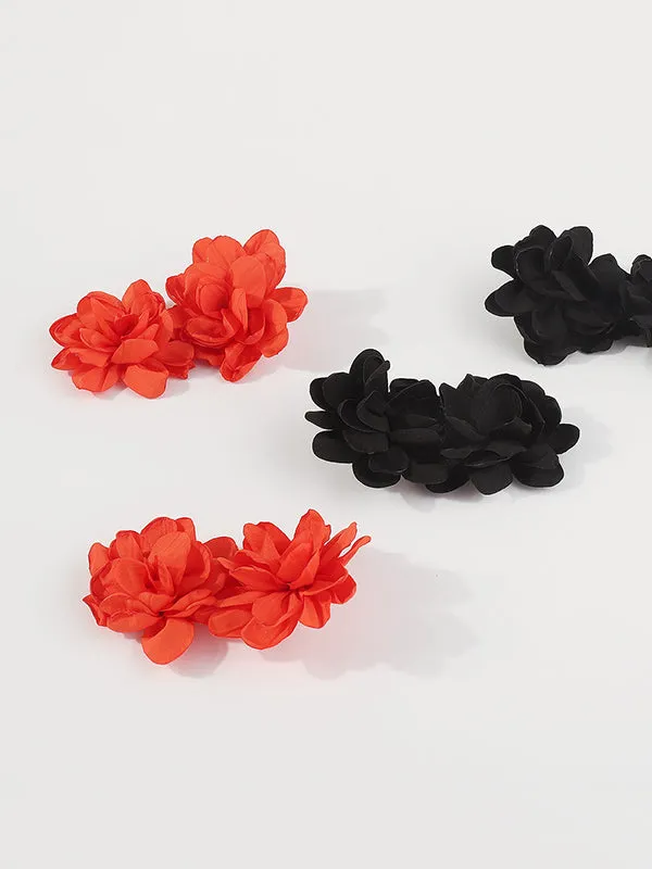 Three-Dimensional Flower Drop Earrings