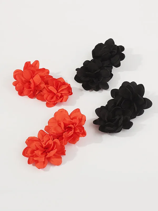 Three-Dimensional Flower Drop Earrings