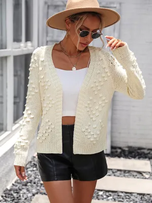 Toleet-Winter outfits Women's knitted three-dimensional pattern cardigan coat sweater