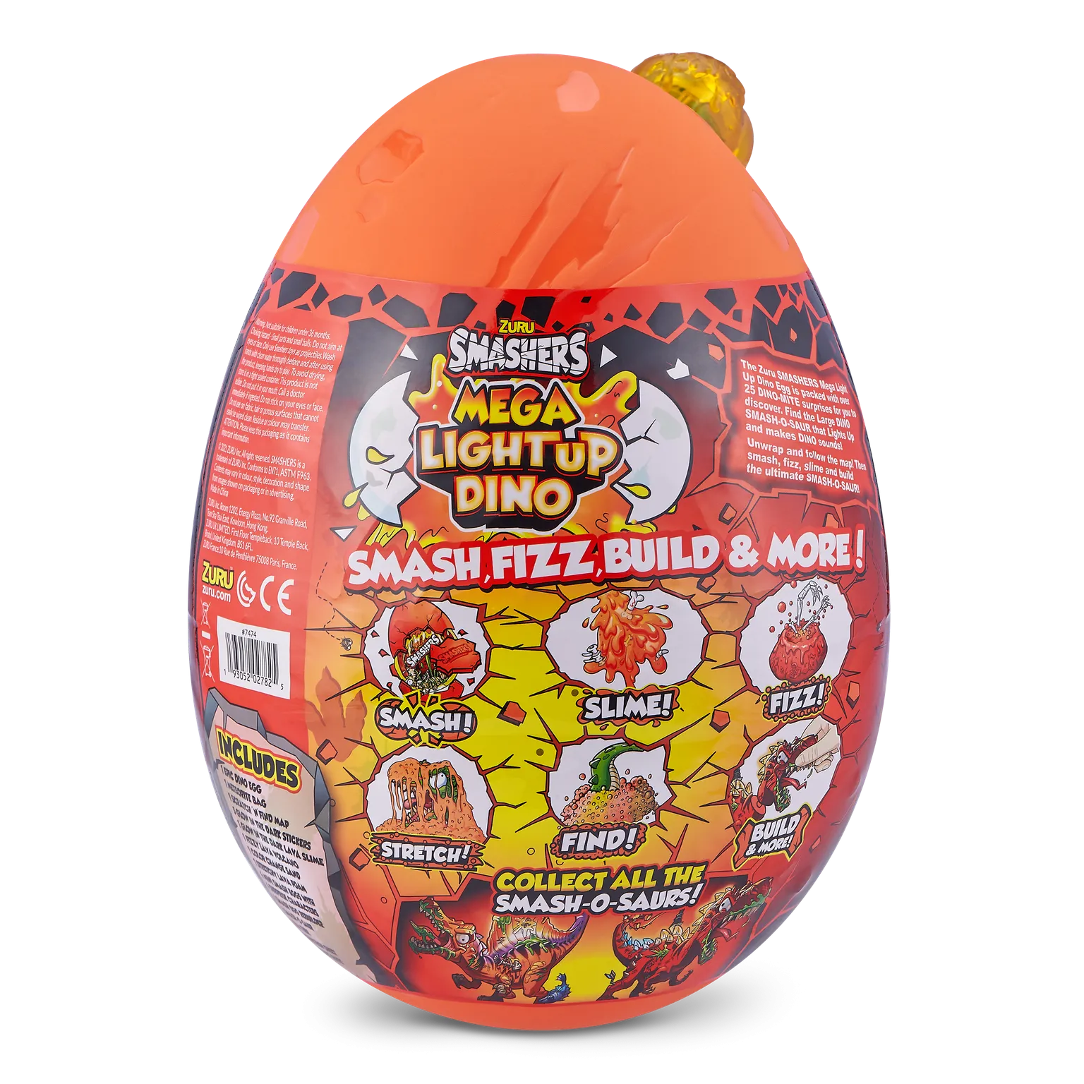 ZURU Smashers Mega Light Up Dino Surprise Egg Assorted Styles