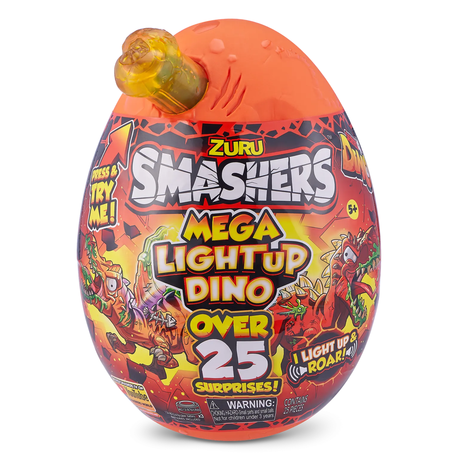 ZURU Smashers Mega Light Up Dino Surprise Egg Assorted Styles