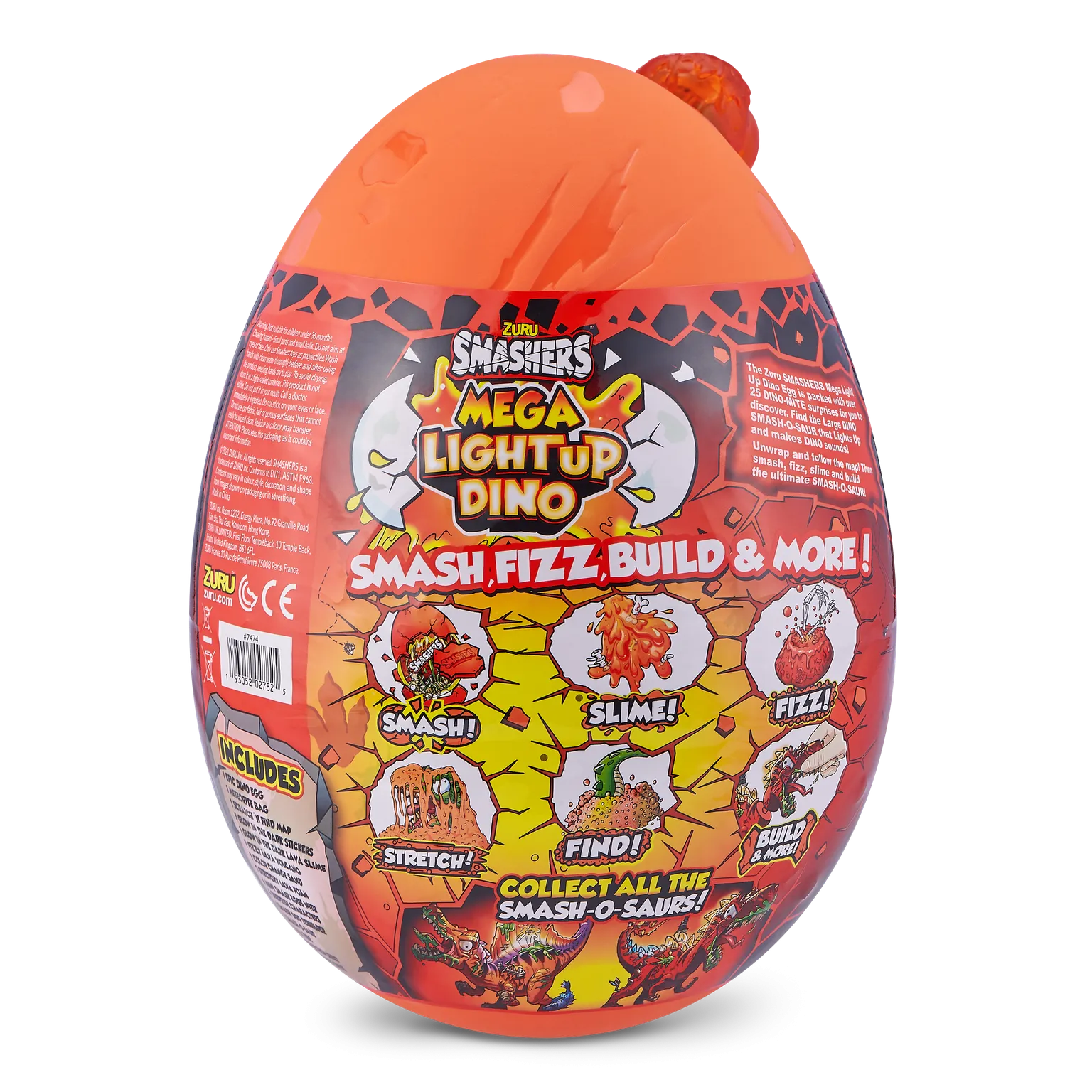 ZURU Smashers Mega Light Up Dino Surprise Egg Assorted Styles